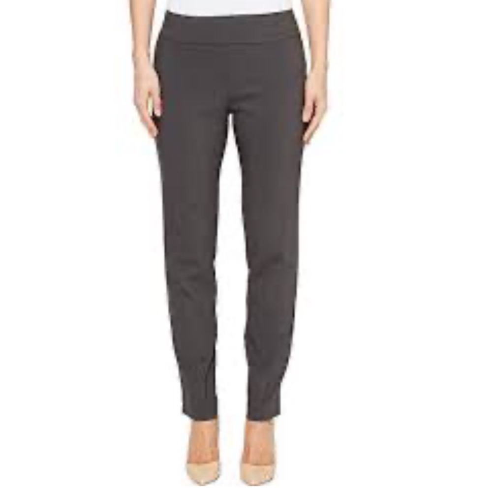 Krazy Larry Pull-On Ankle‎ Pants Charcoal Grey Slim Stretch Trousers Size 0